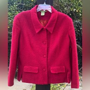 Vintage ESPRIT Women's Red Button Down Jacket - Size M/L